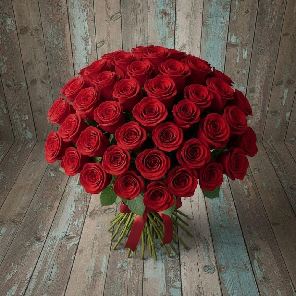 Букет 55 Красных роз Фридом в Шиткино
