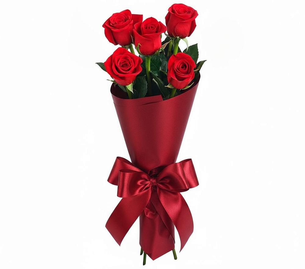 Букет 5 Красных роз Эдлесс Лав в Шиткино