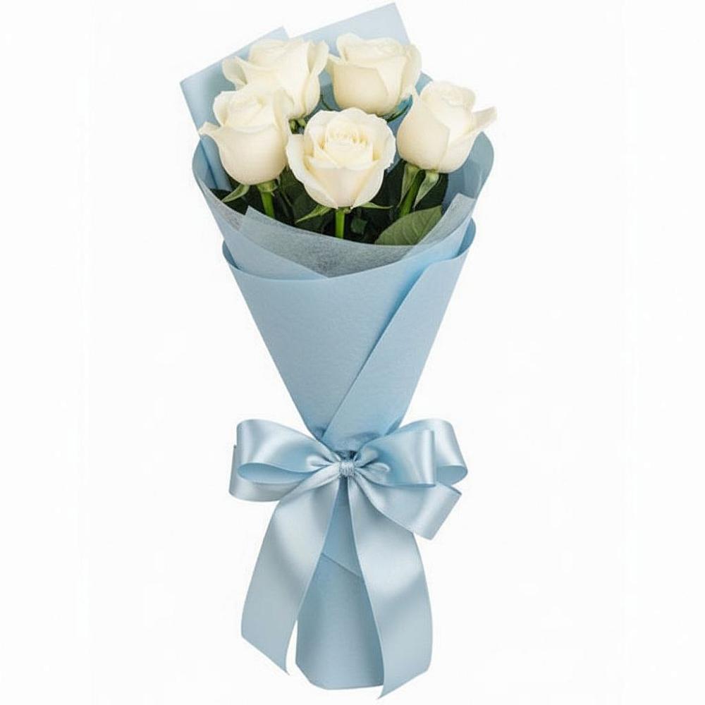 Букет 5 Белых роз Проуд в Шиткино