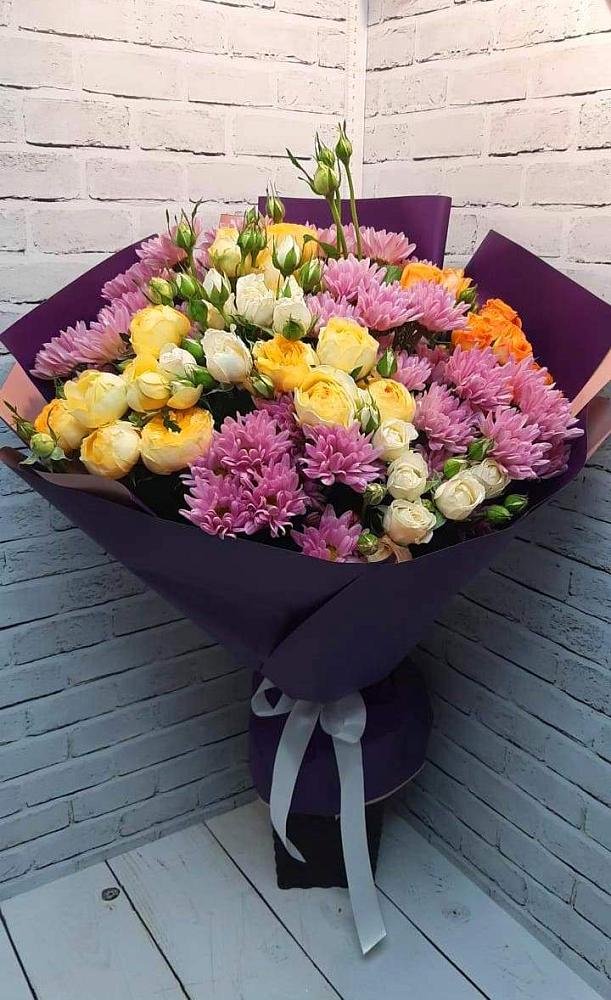 Букет цветов из: Хризантемы и Розы в Шиткино