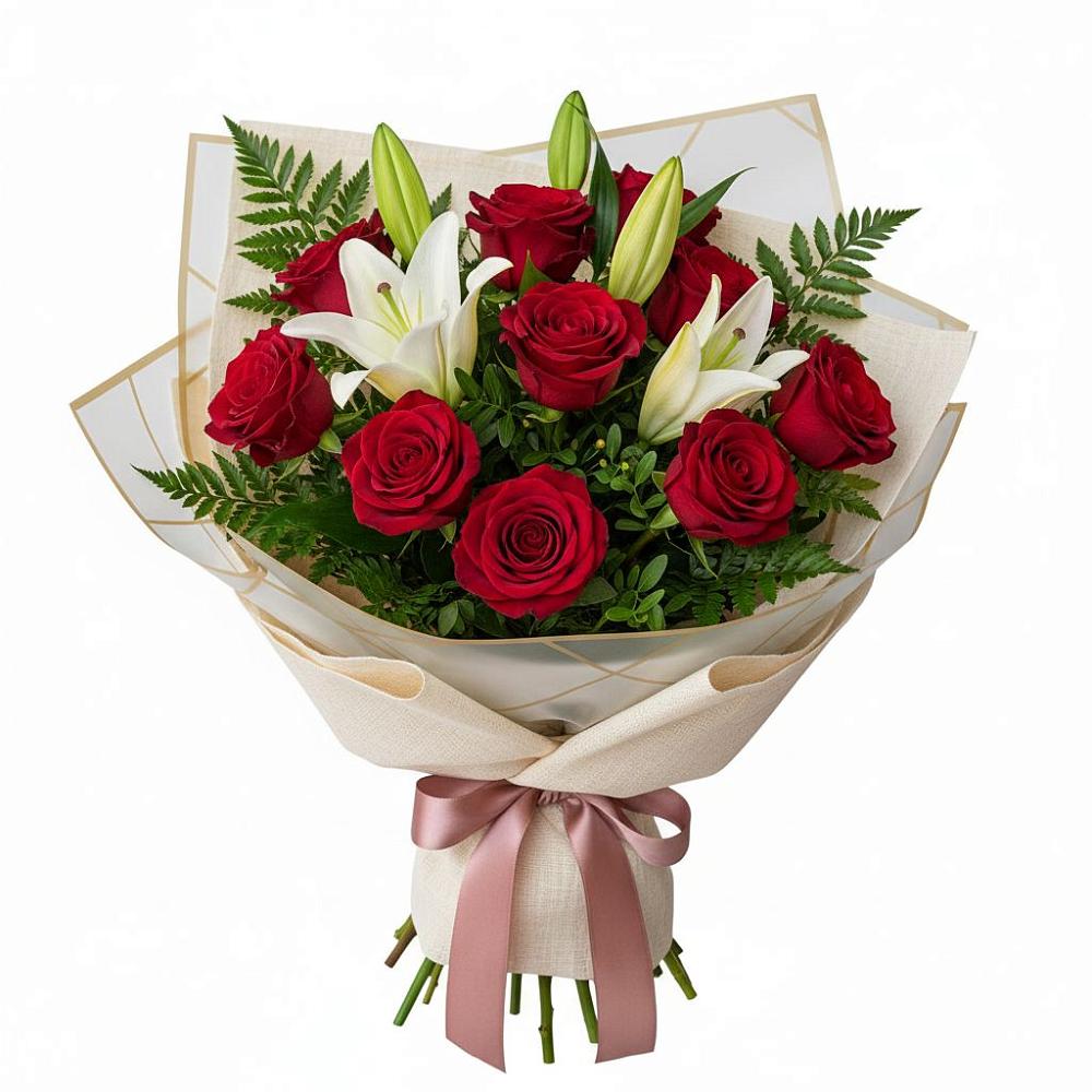 Букет цветов из: Лилии и Розы в Шиткино