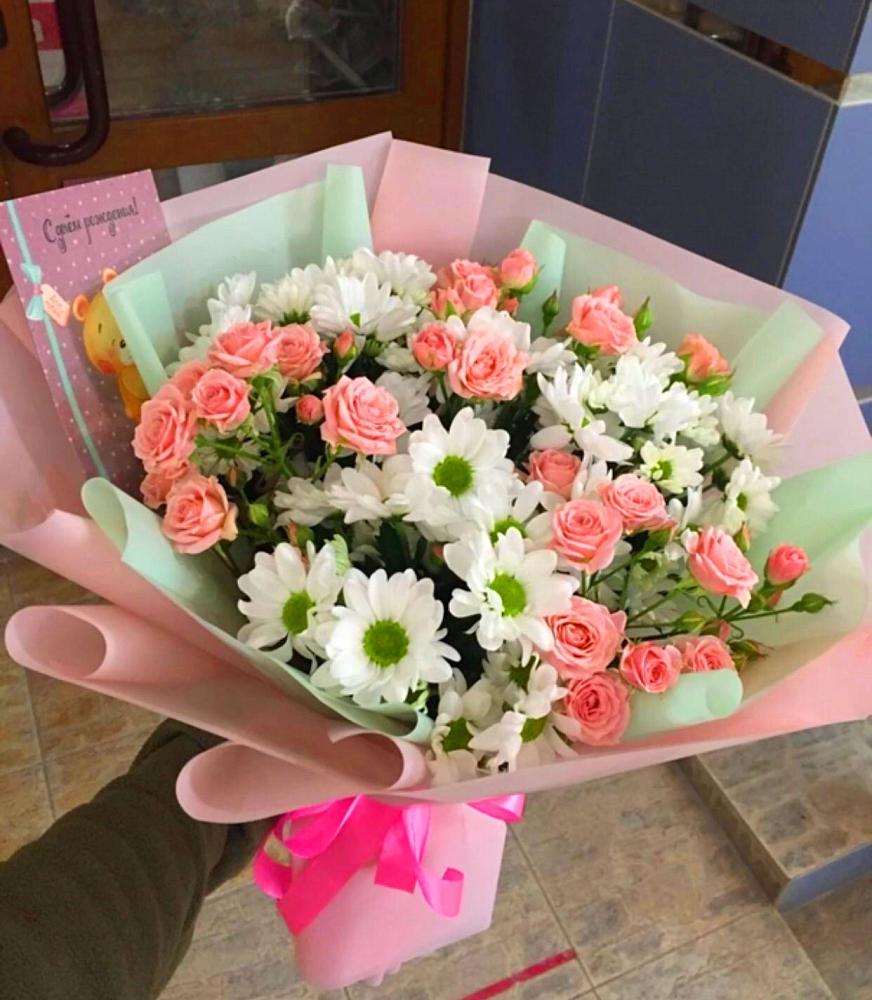 Букет цветов из: Розы и Хризантемы в Шиткино