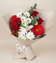 Букет цветов из:  Розы, Хризантемы, Герберы и Лилии в Шиткино