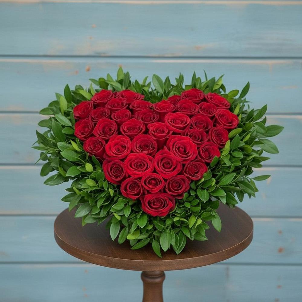 Цветочная композиция из Розы в виде сердца в Шиткино