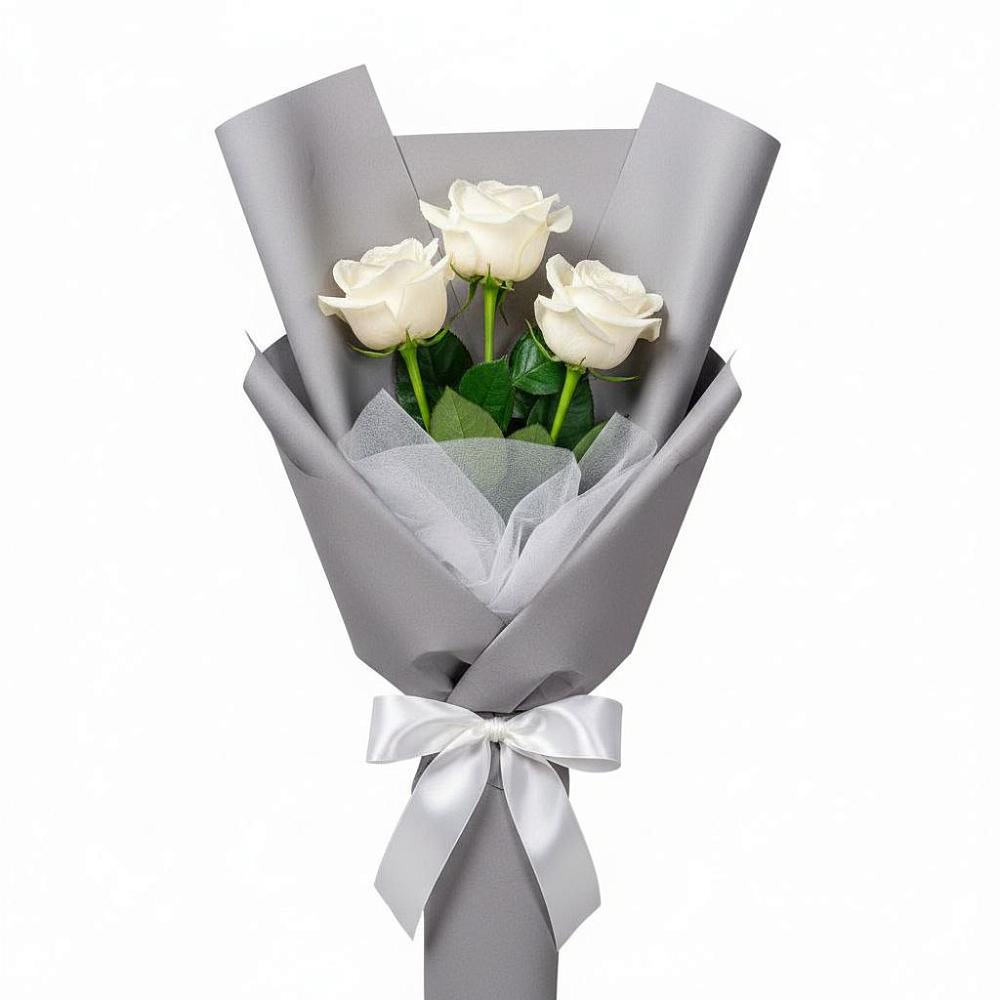 Букет 3 белые розы в Шиткино