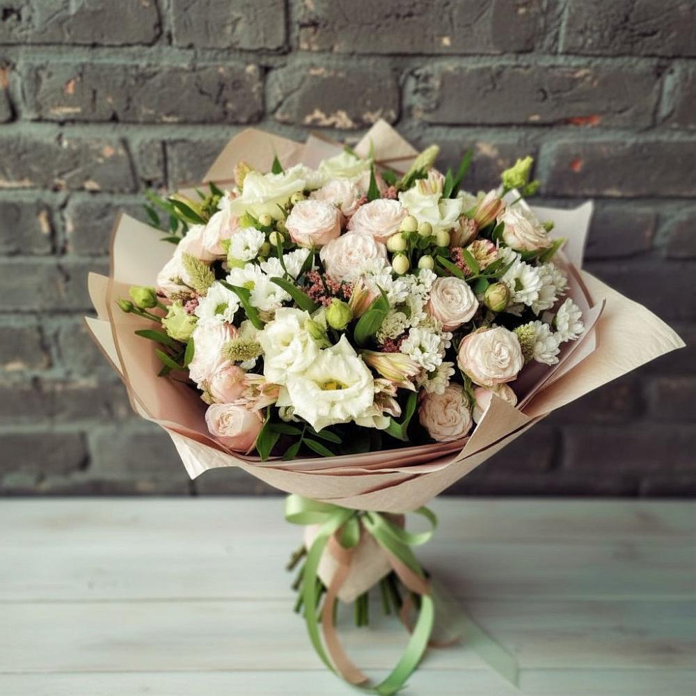 Букет цветов из: Альстромерии, Розы и Хризантемы в Шиткино