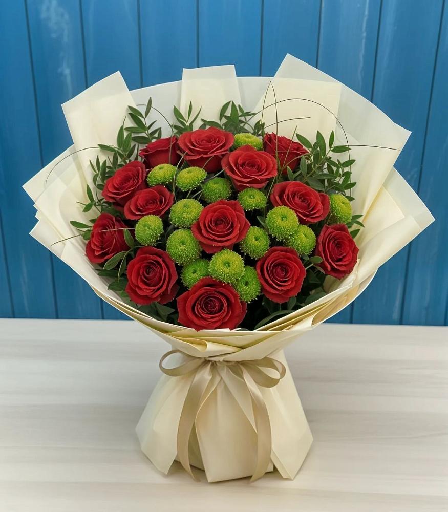 Букет цветов из: Розы и Хризантемы в Шиткино