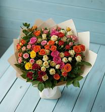 Букет Микс из разноцветных кустовых роз #REPLACE_PRED# Шиткино
